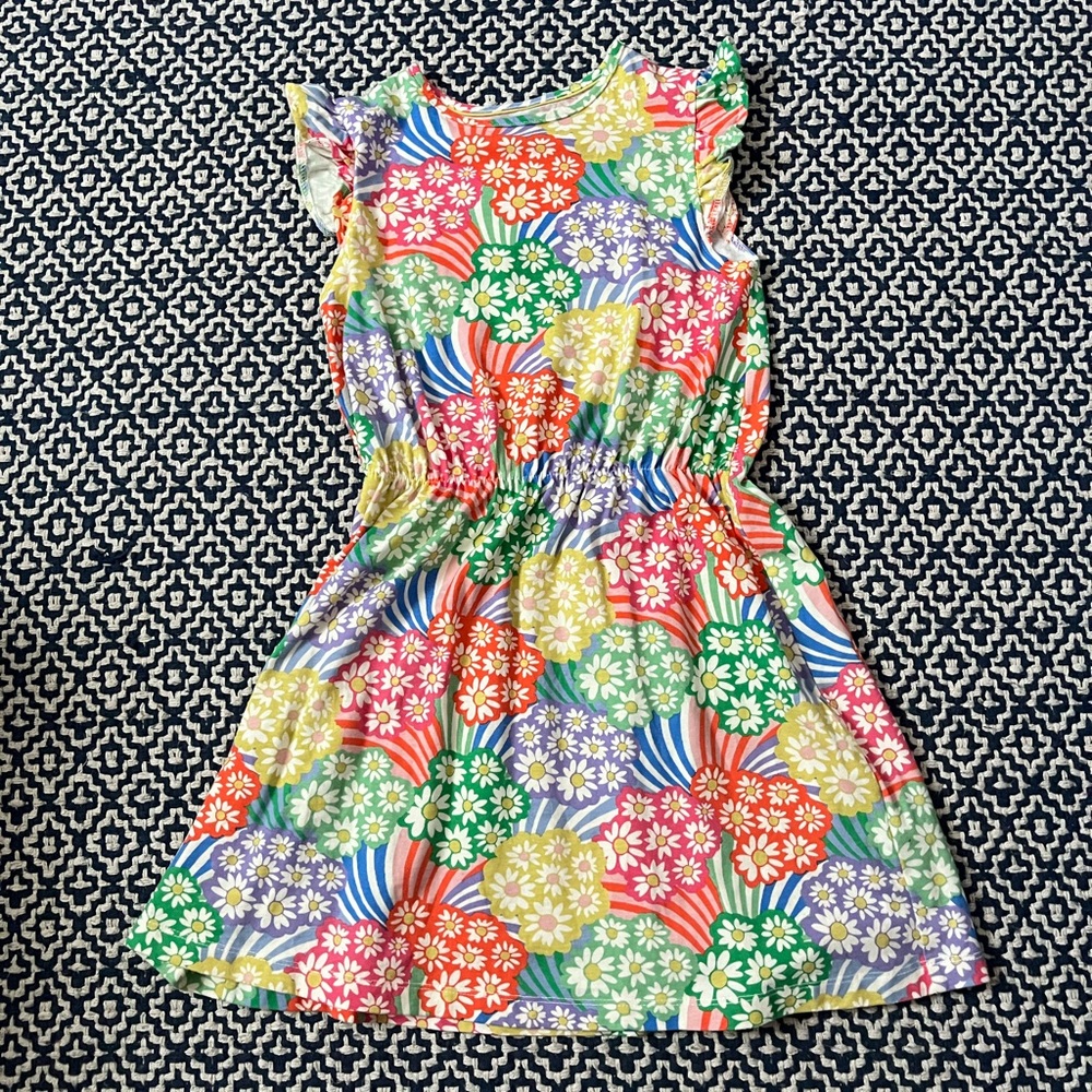 Mini Boden Girls Floral Flutter Sleeve Dress